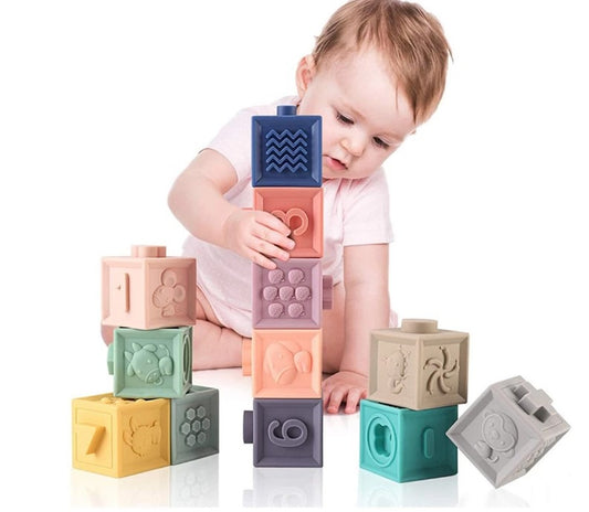 LILLove Silicone Baby Blocks Toy - 12pcs